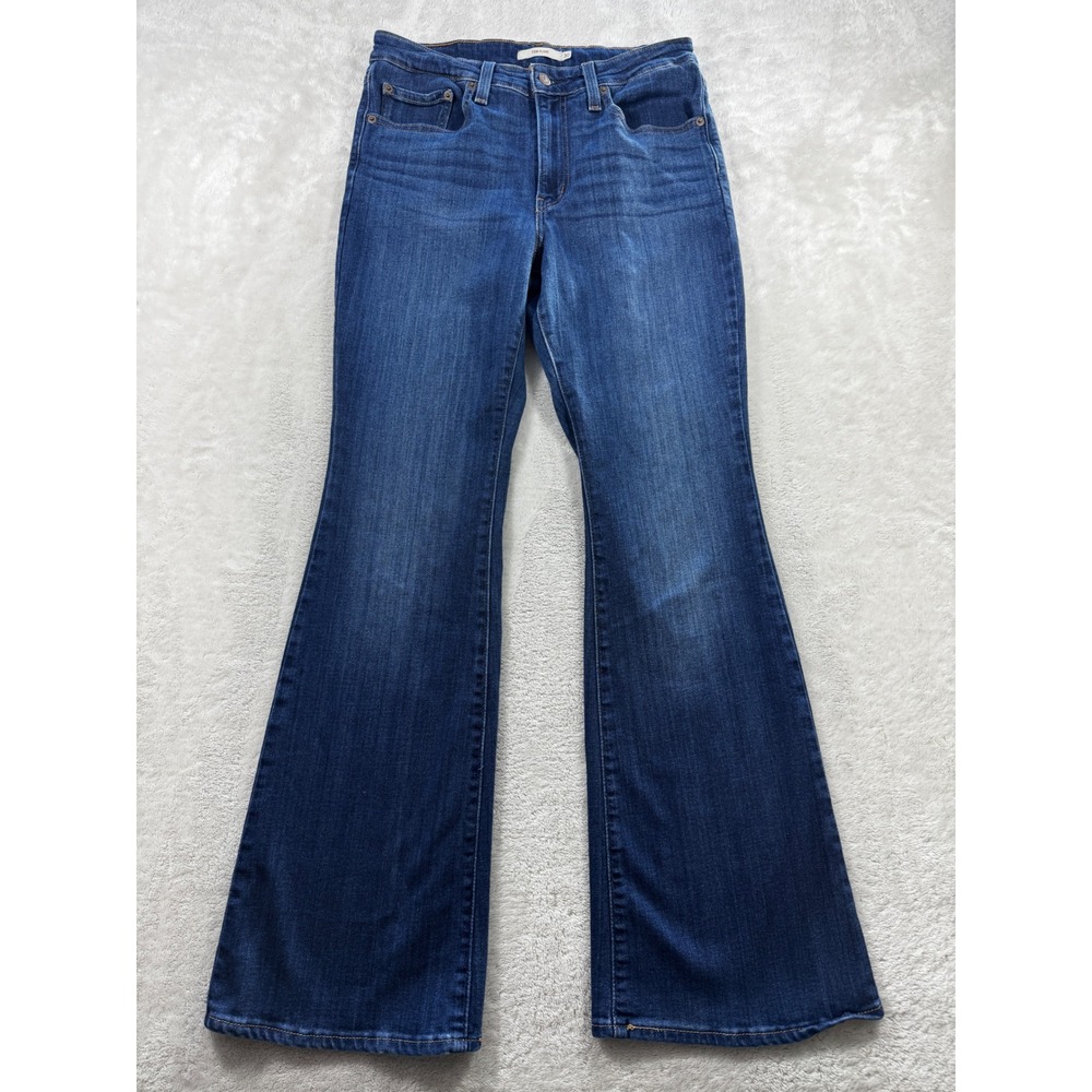 Levi's Womens 726 Flare Mid Rise Stretch Blue Denim Jeans 30x32 Meas: 30x31